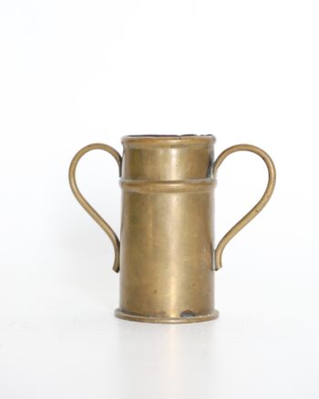 Brass Trench Art Twin Handled Vessel Made from May 1918 Dated Shell Casing