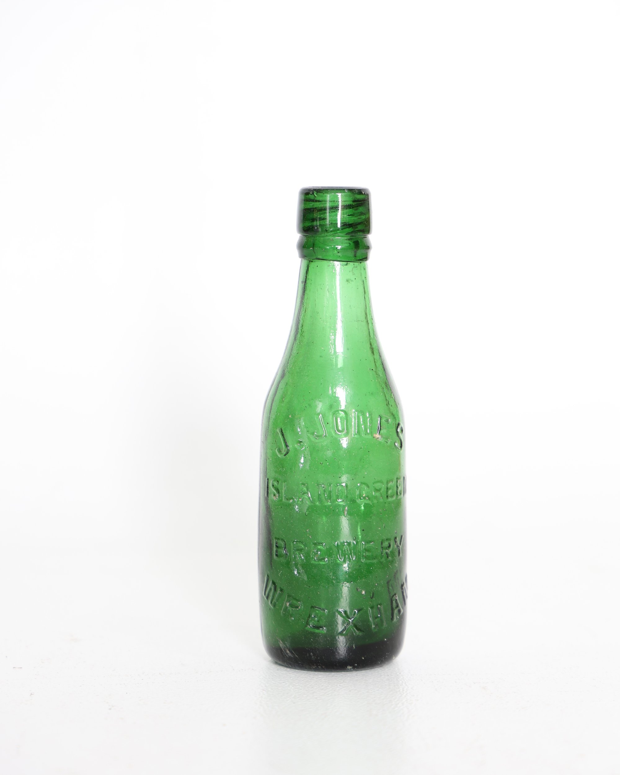 Vintage Green Glass Island Green Brewery Wrexham Bottle