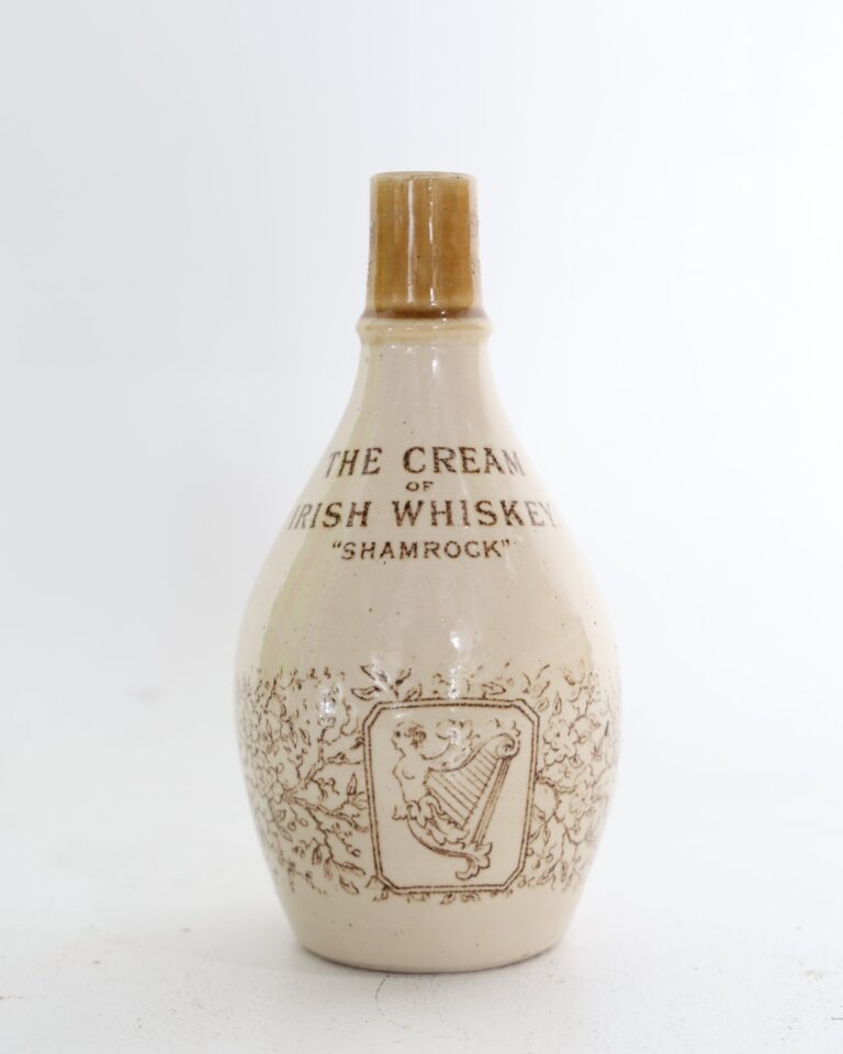 Vintage Shamrock The Cream of Irish Whiskey Ceramic Flagon