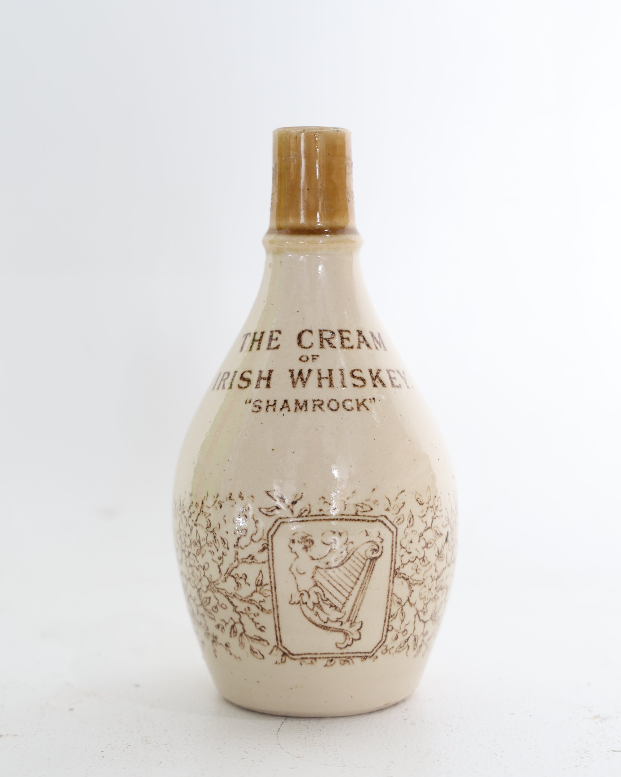 Vintage Shamrock The Cream of Irish Whiskey Ceramic Flagon