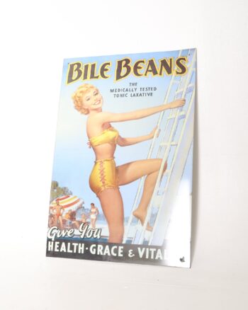 Bile Beans Vintage-Style Pin-Up Advertising Mirror