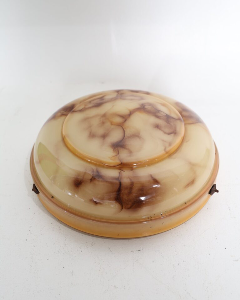 Vintage Amber Marbled Glass Flush Ceiling Light Shade