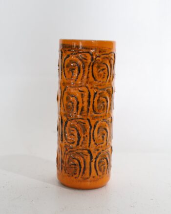 Vintage Bay Keramik West German Orange Relief Vase 237-23