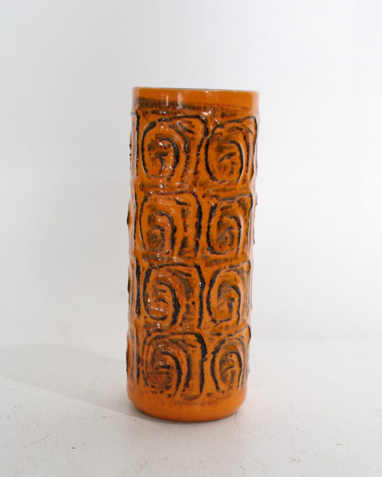 Vintage Bay Keramik West German Orange Relief Vase 237-23