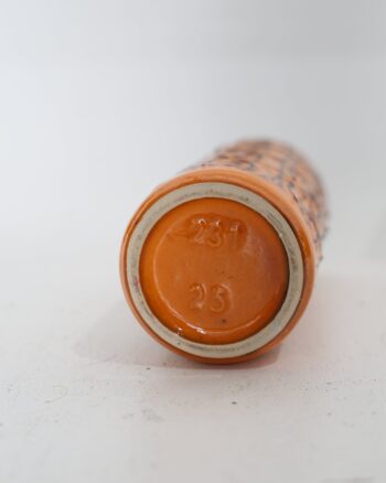 Vintage Bay Keramik West German Orange Relief Vase 237-23
