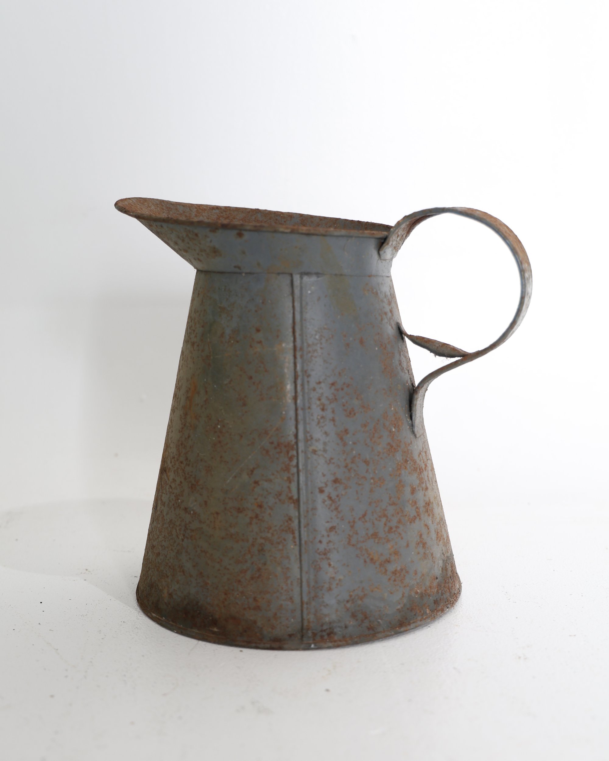 Vintage Galvanised Metal Dairy Measure Jug