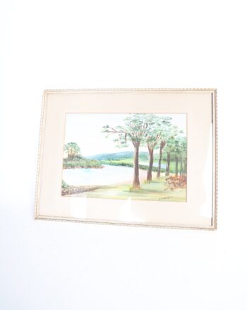 Framed Watercolor Painting Meeting of the Waters by K O’Callaghan