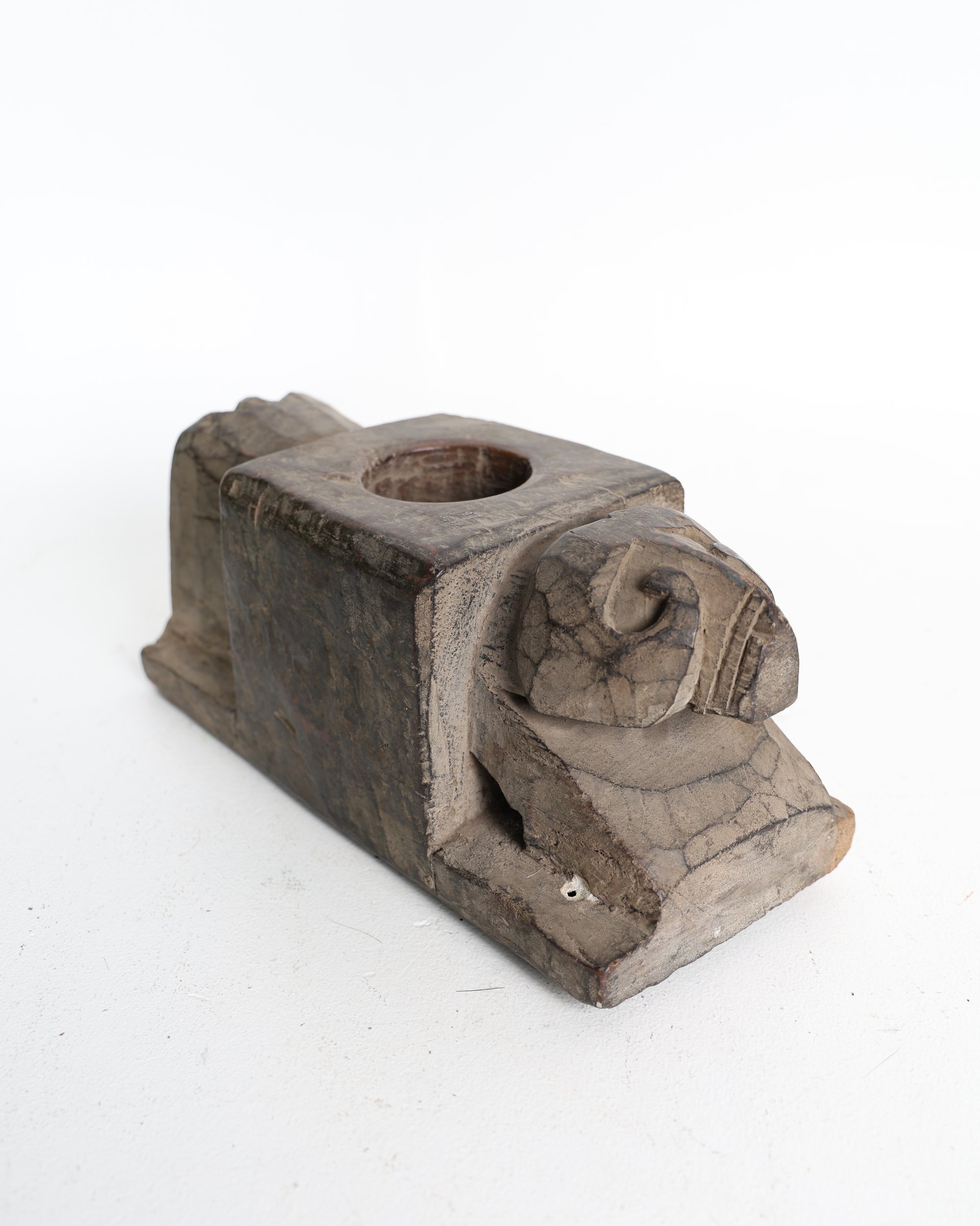 Carved Wooden Zoomorphic Sculptural Block