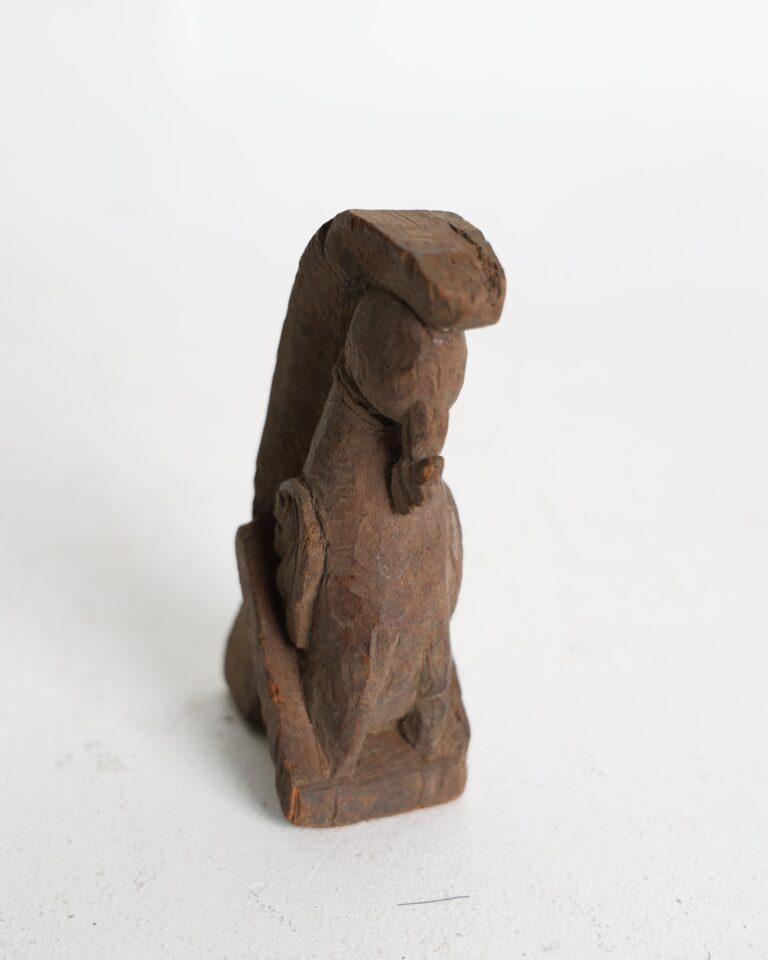 Rustic Stylised Carved Wood Horse Figurine Ornament