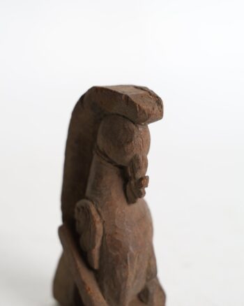 Rustic Stylised Carved Wood Horse Figurine Ornament