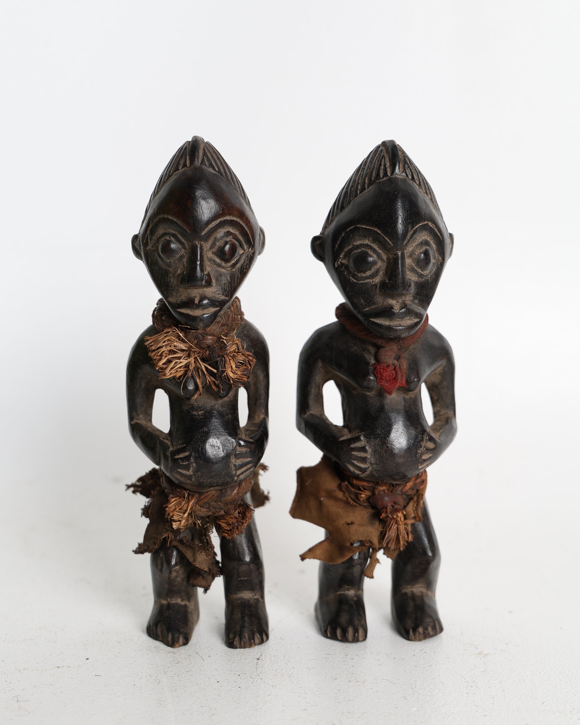 Pair of Yoruba Ère Ìbejì Memorial Twin Figures