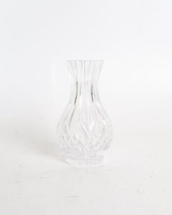 Crystal Bud Vase with Diamond Pattern