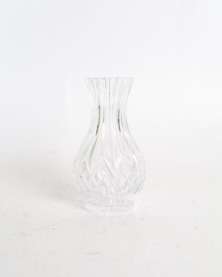 Crystal Bud Vase with Diamond Pattern
