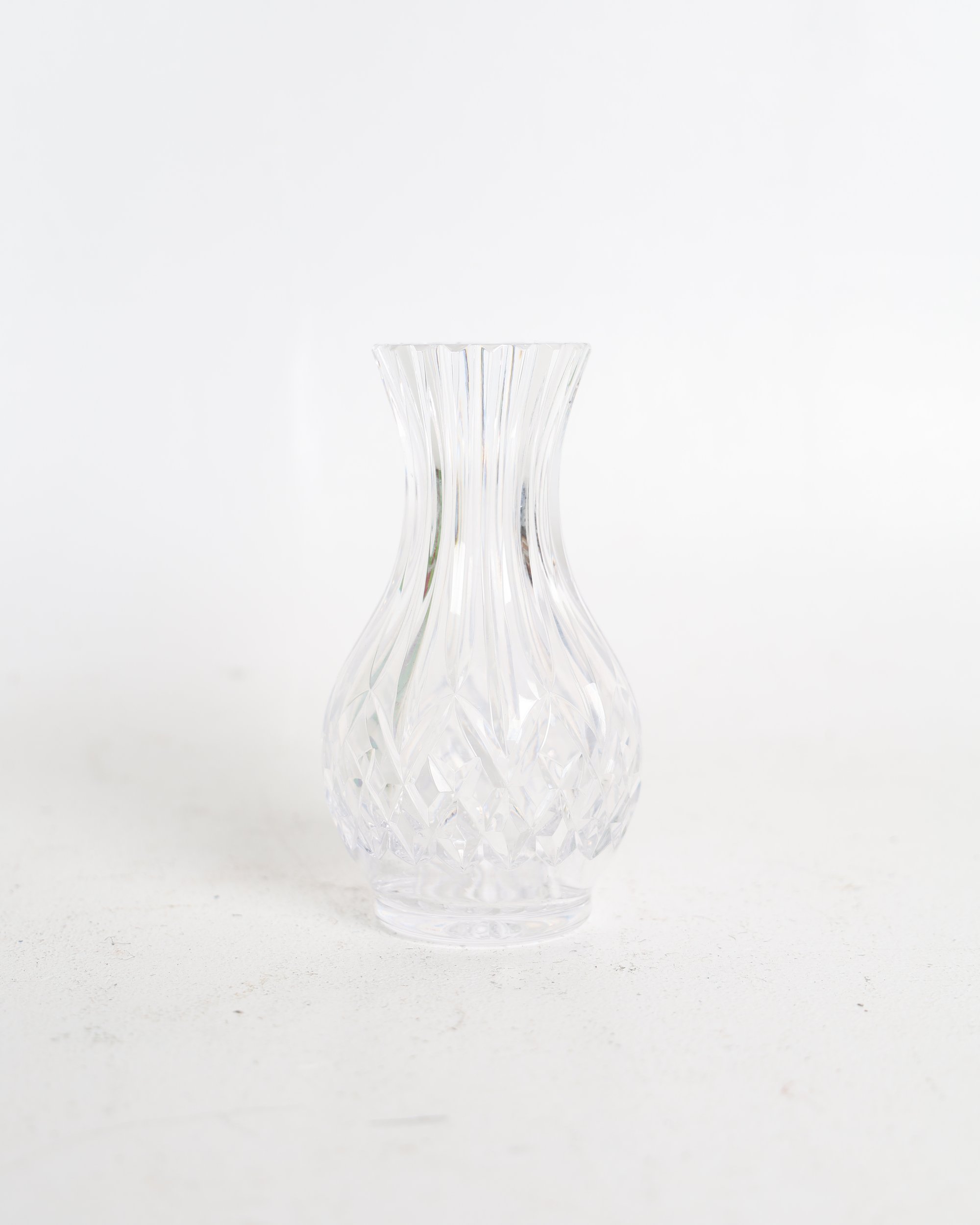 Crystal Bud Vase with Diamond Pattern