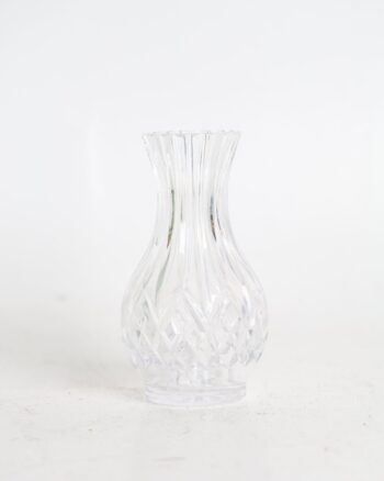 Crystal Bud Vase with Diamond Pattern