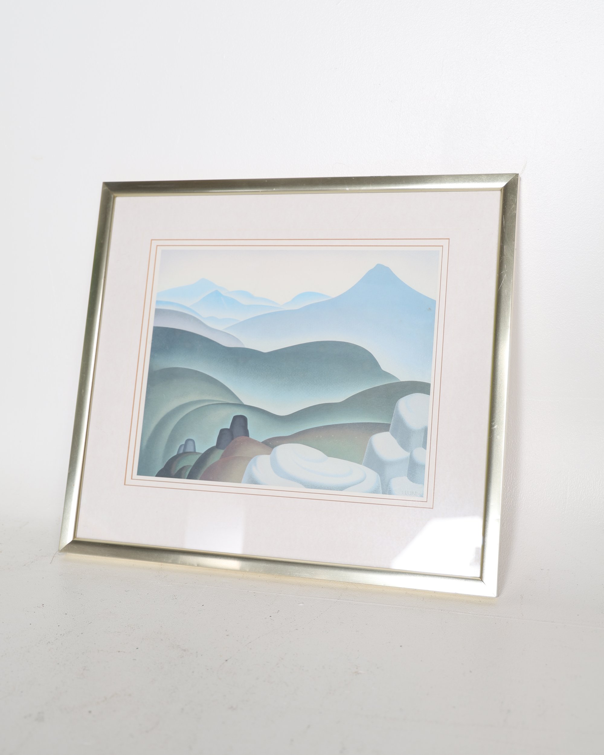 Framed Ulster Museum Exhibition Print In the Mournes by John Luke 1936