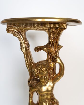 Gilded Cherub Pedestal Display Stand
