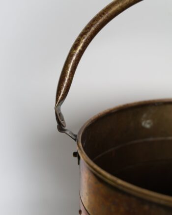 Vintage Brass and Copper Bucket with Swing Handle