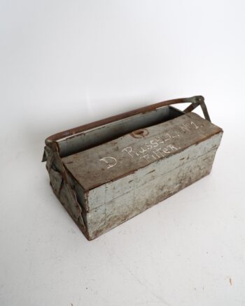 Vintage Cantilever Metal Tool Box Inscribed D Russell No 1 Fitter