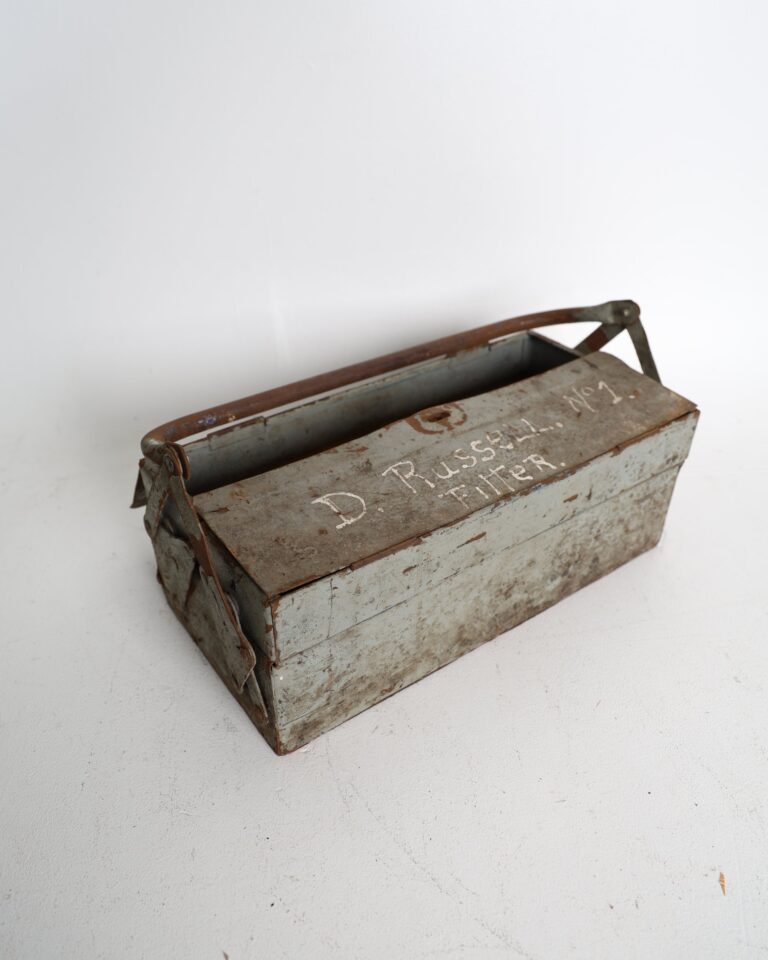 Vintage Cantilever Metal Tool Box Inscribed D Russell No 1 Fitter