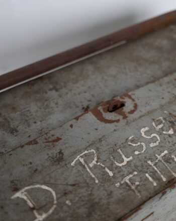 Vintage Cantilever Metal Tool Box Inscribed D Russell No 1 Fitter
