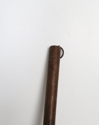 Rustic Brass and Iron Ladle with Long Wooden Handle