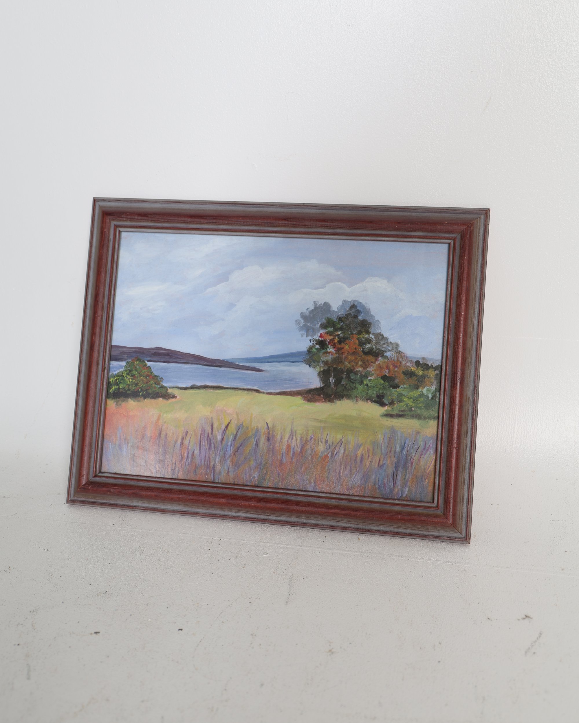 Framed Coastal Landscape Painting