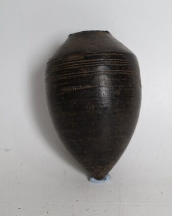 Turned Wooden Decorative Vessel with Incised Detail