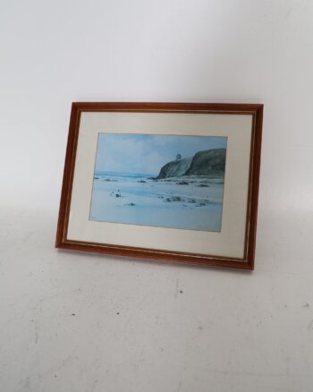 Framed Coastal Landscape Print by B Toole depicting Mussenden Temple