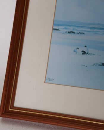 Framed Coastal Landscape Print by B Toole depicting Mussenden Temple