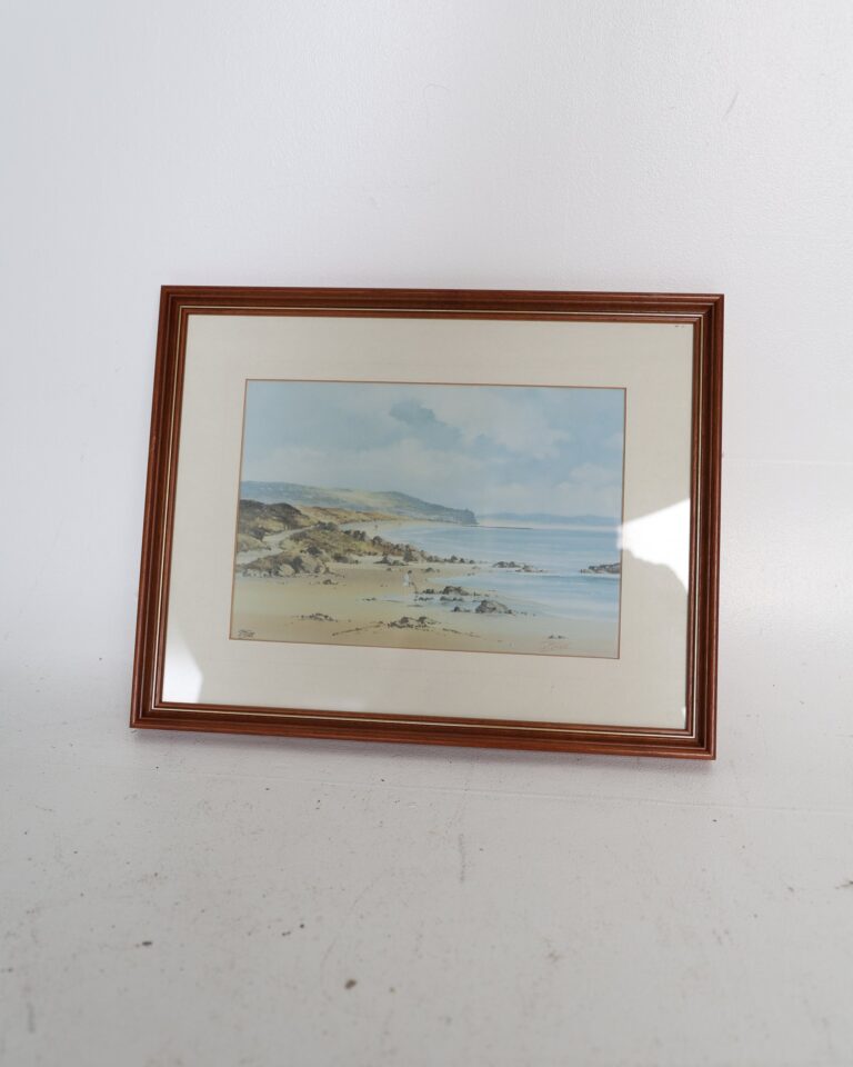 Framed Coastal Scene Print Signed P Tope