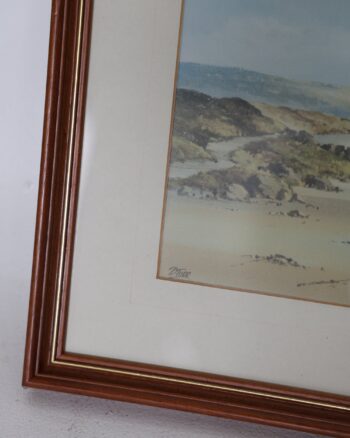 Framed Coastal Scene Print Signed P Tope