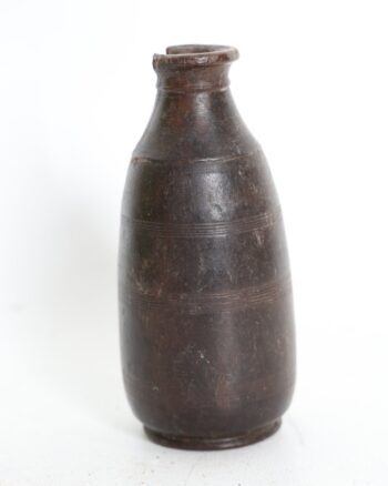 Dark Brown Rustic Glazed Stoneware Bottle