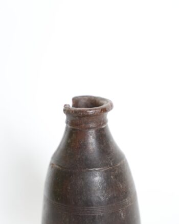 Dark Brown Rustic Glazed Stoneware Bottle