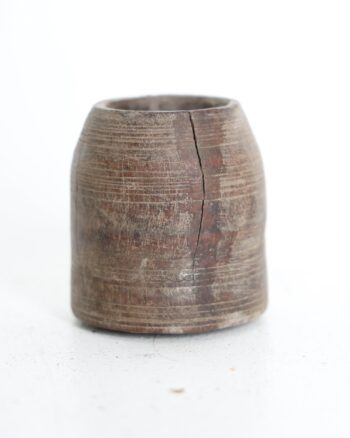 Rustic Turned Wooden Cylinder Vessel