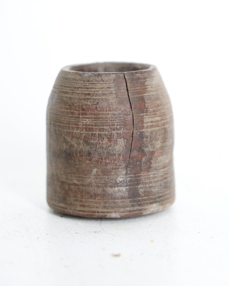 Rustic Turned Wooden Cylinder Vessel