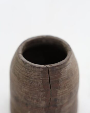Rustic Turned Wooden Cylinder Vessel
