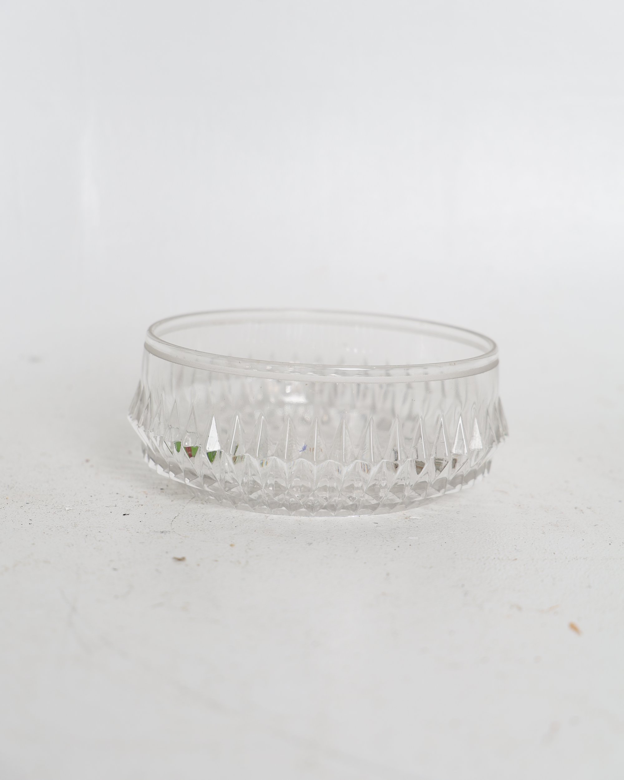 Decorative Clear Glass Cut Pattern Small Bowl