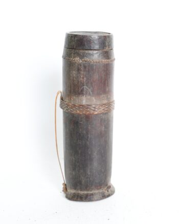 Decorative Carved Bamboo Storage Cylinder Container