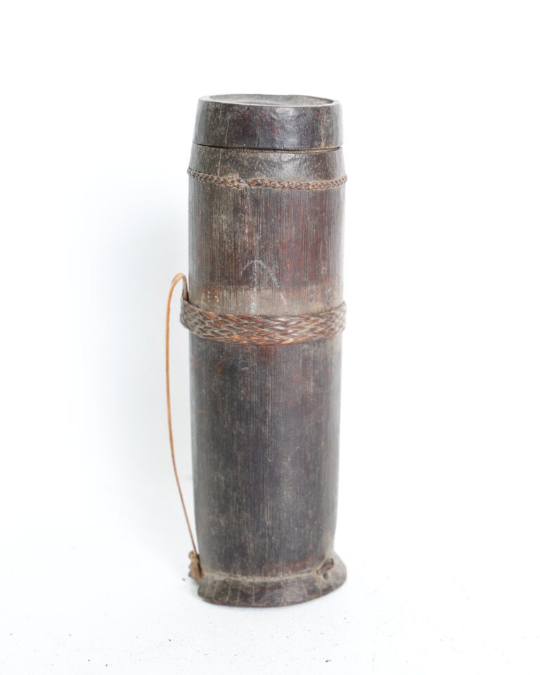 Decorative Carved Bamboo Storage Cylinder Container