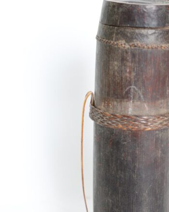 Decorative Carved Bamboo Storage Cylinder Container
