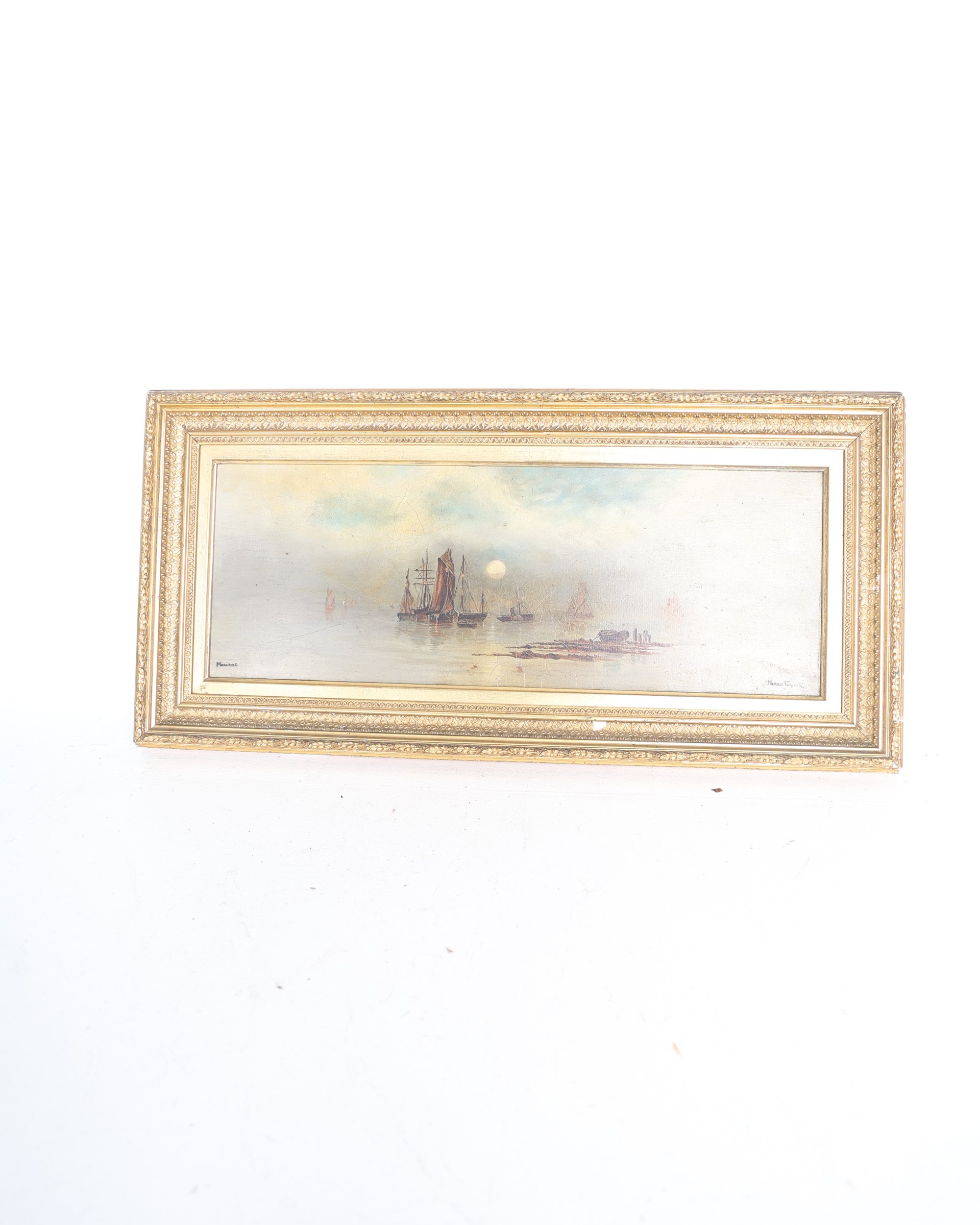 Framed Seascape Painting Signed Maurice