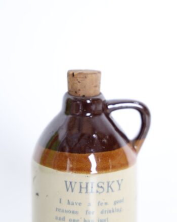 Two Tone Ceramic Whisky Flagon with Humorous Drinking Quote
