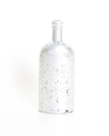 Sir J Murrays Patent Fluid Magnesia Silver Tone Glass Bottle