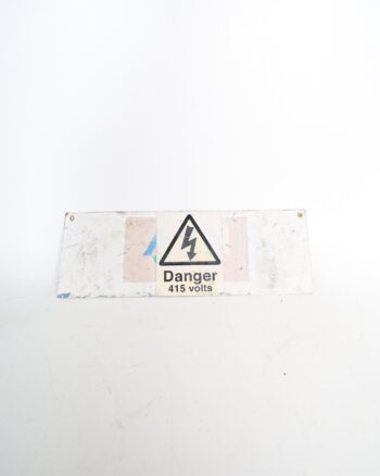 Vintage Danger 415 Volts Metal Sign