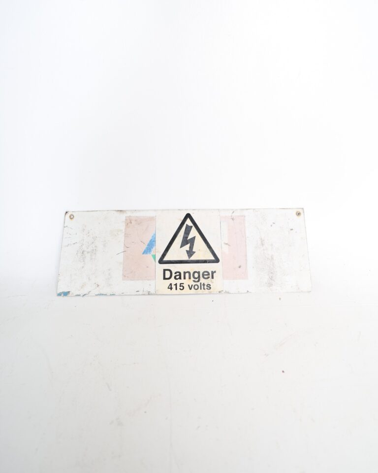 Vintage Danger 415 Volts Metal Sign