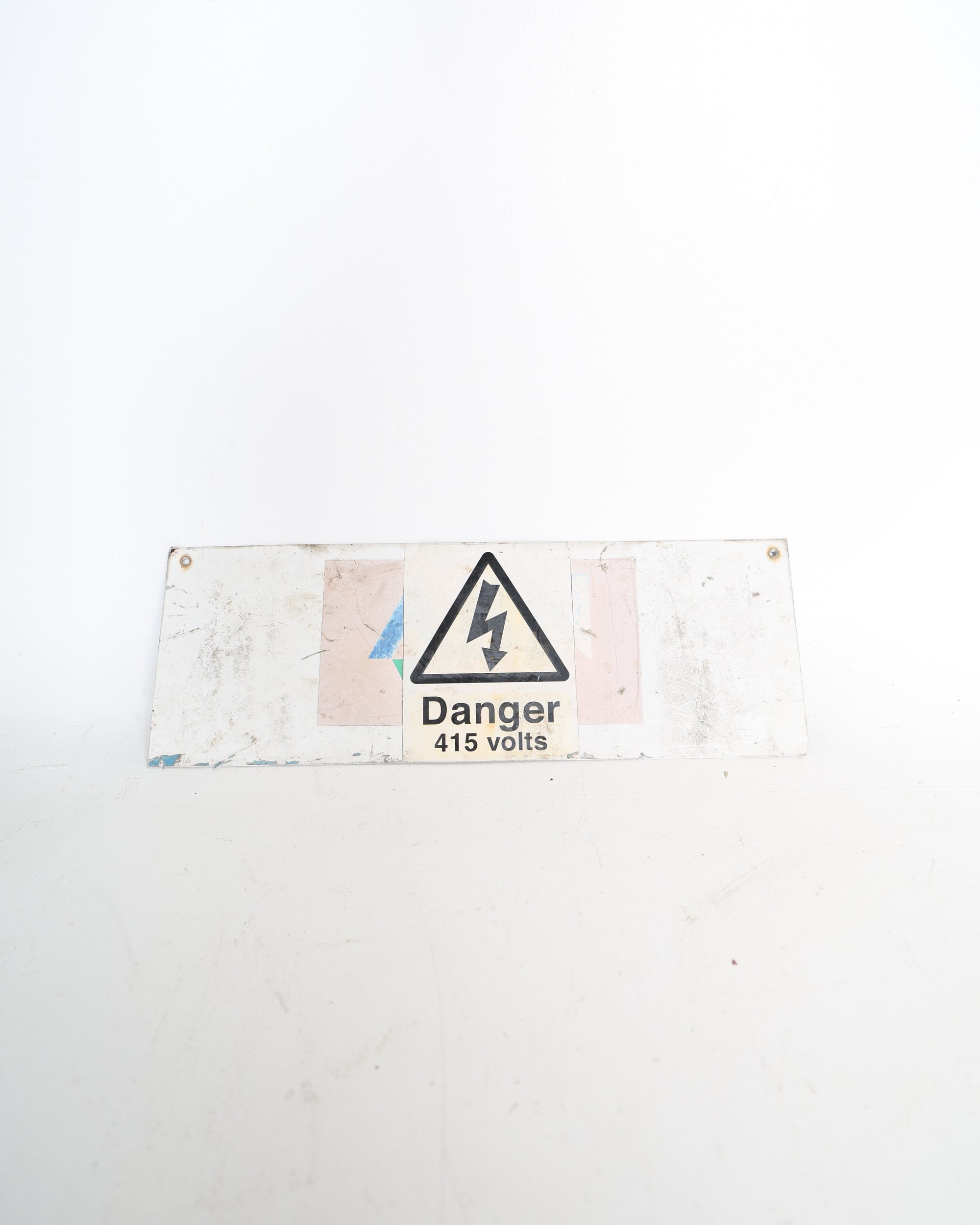 Vintage Danger 415 Volts Metal Sign