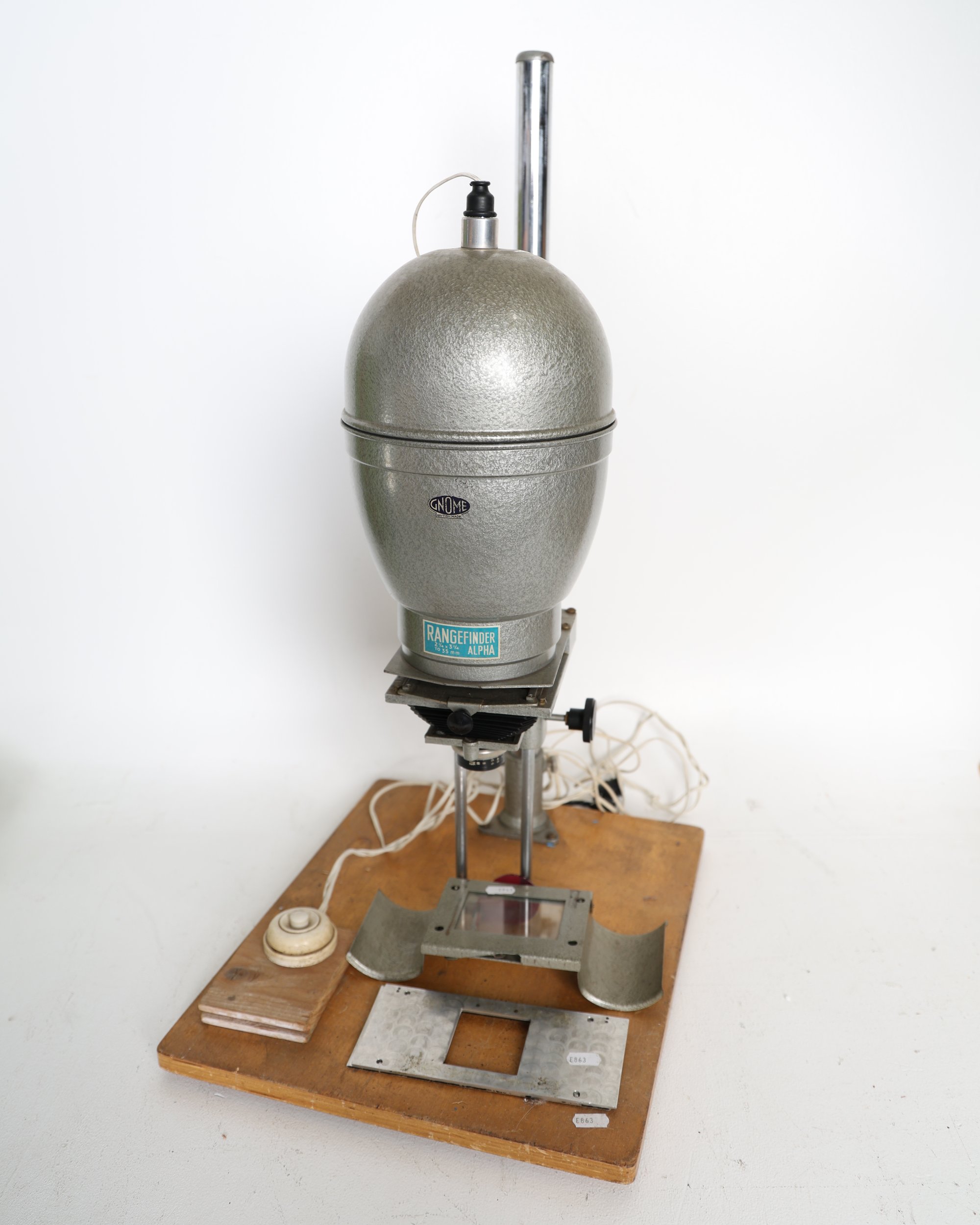 Gnome Rangefinder Alpha Photographic Enlarger on Wood Base
