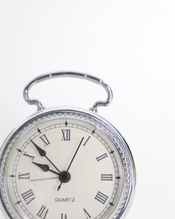 Vintage Style Silver Tone Quartz Alarm Clock