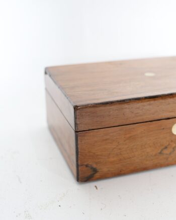 Antique Wooden Box with Brass Escutcheon